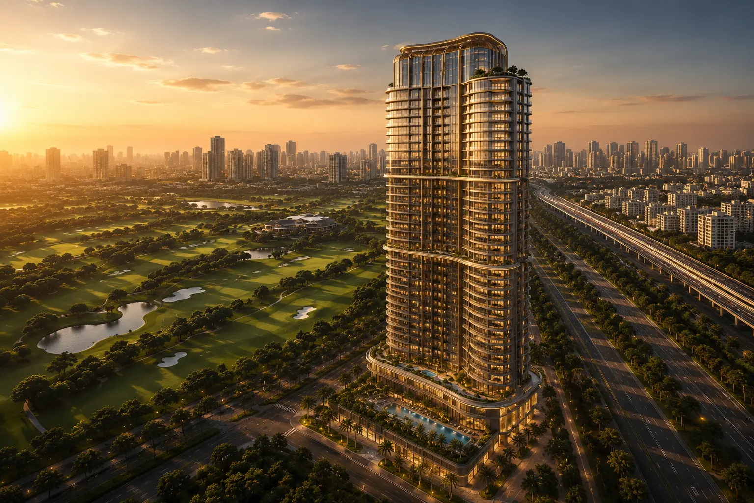 ELIE SAAB Residences Noida overview featuring luxury apartments in Sector 98 Noida with golf course views and couture architecture