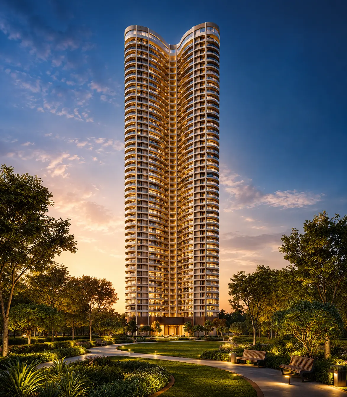 Iconic by Trilive Noida architecture designed by Chapman Taylor featuring a 45-storey luxury residential tower in Greater Noida West
