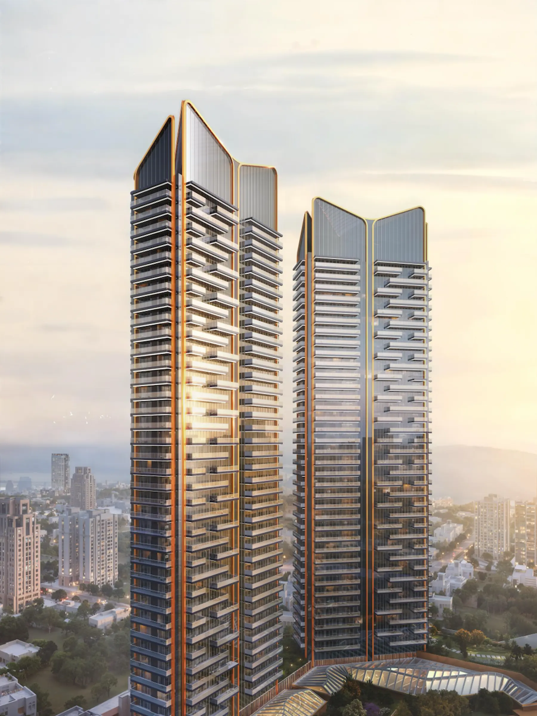 Trump Towers Noida luxury branded residences in Sector 94 overlooking the Noida skyline